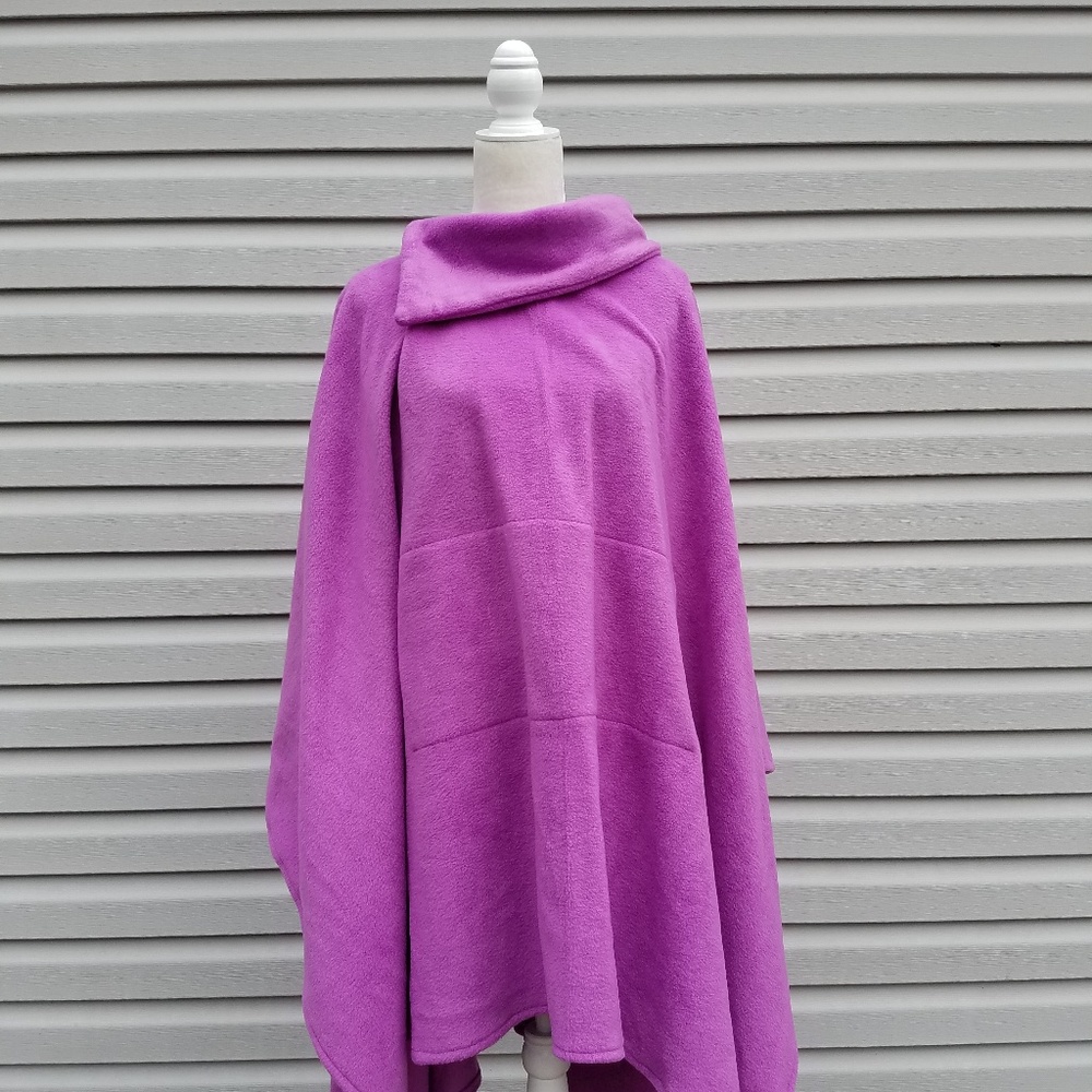 Fleece poncho home made